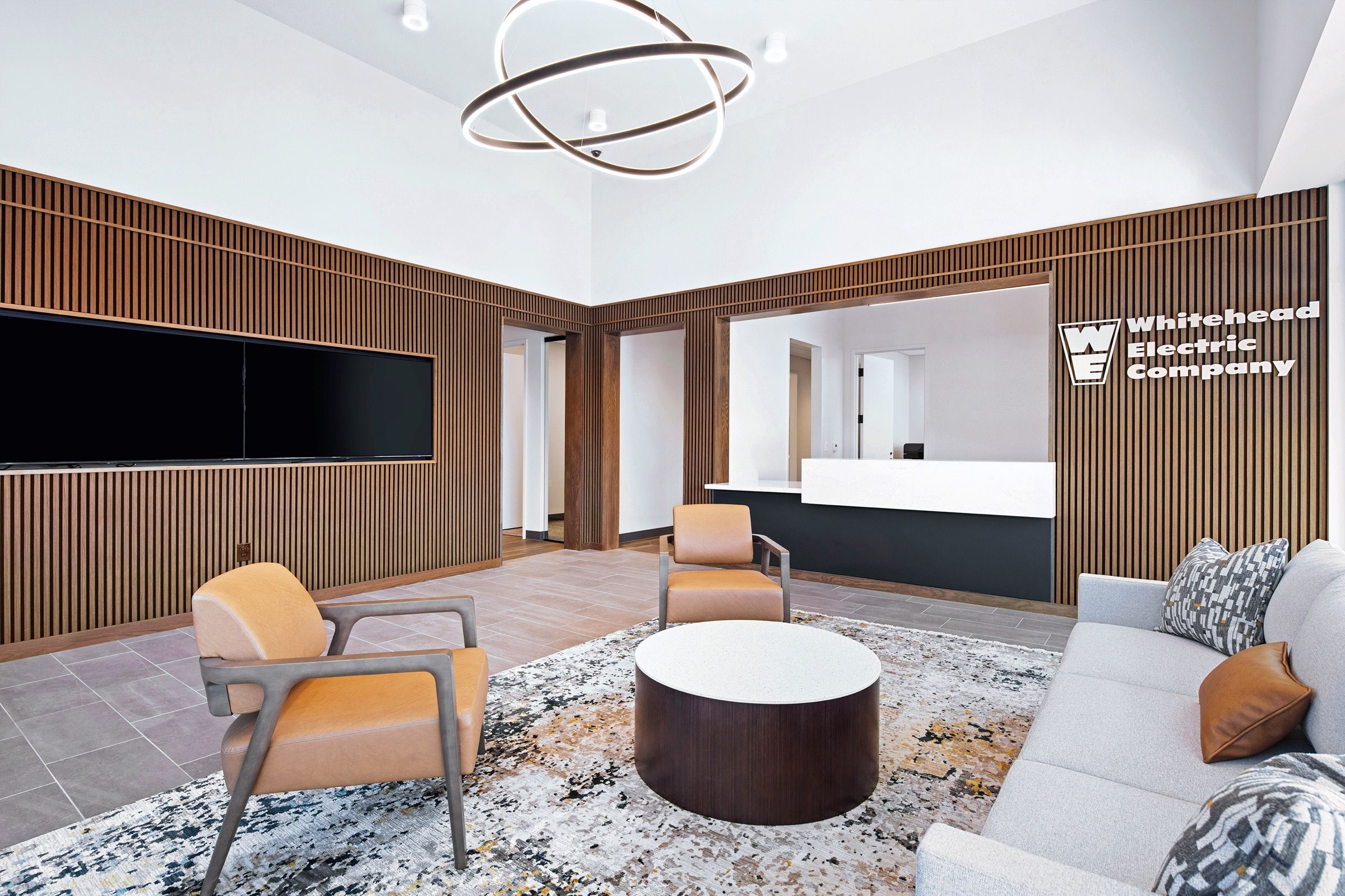 The Whitehead Electric lobby, seating area and reception desk